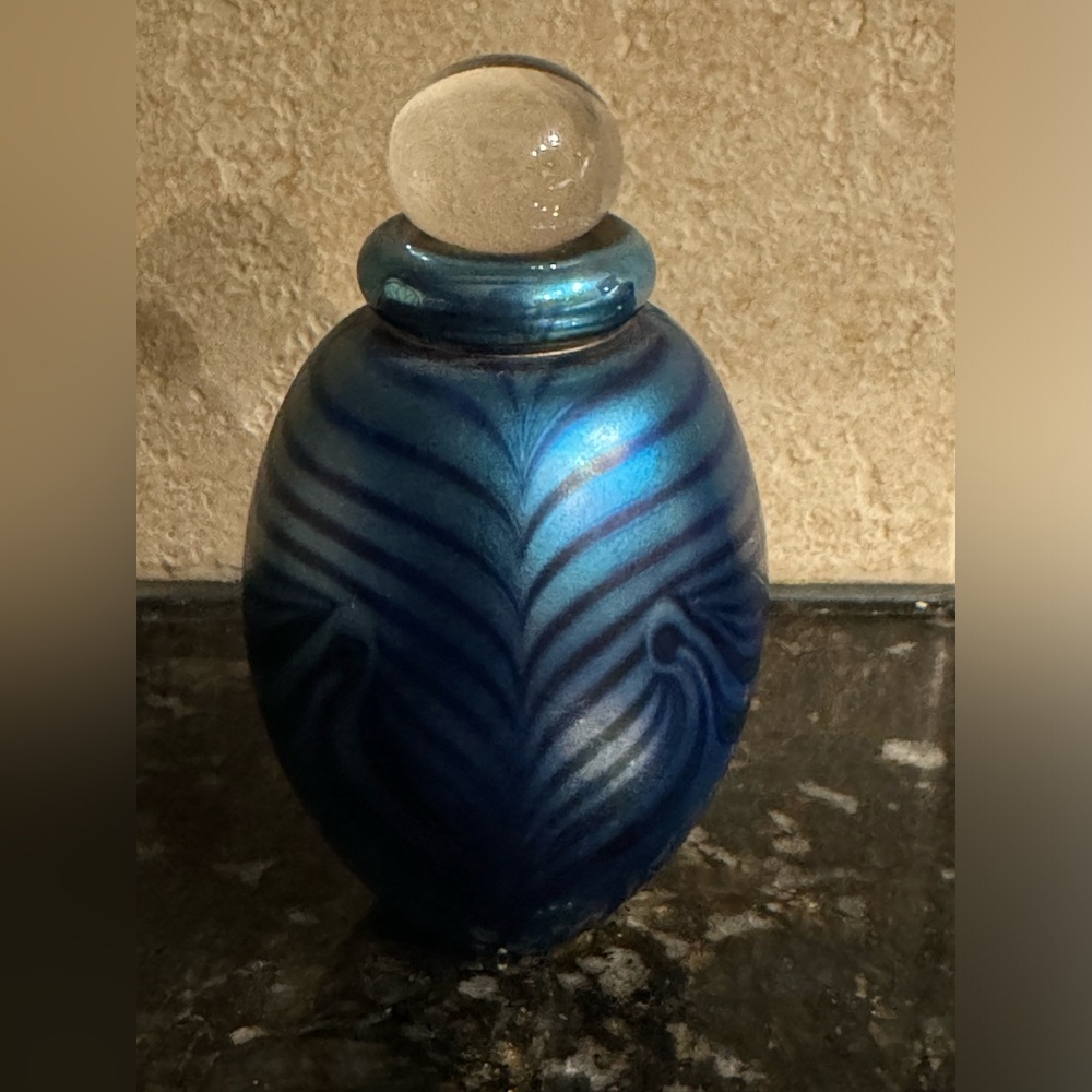 Vintage 1993 Robert Eickholt Art Glass Blue Bottle Signed & Dated